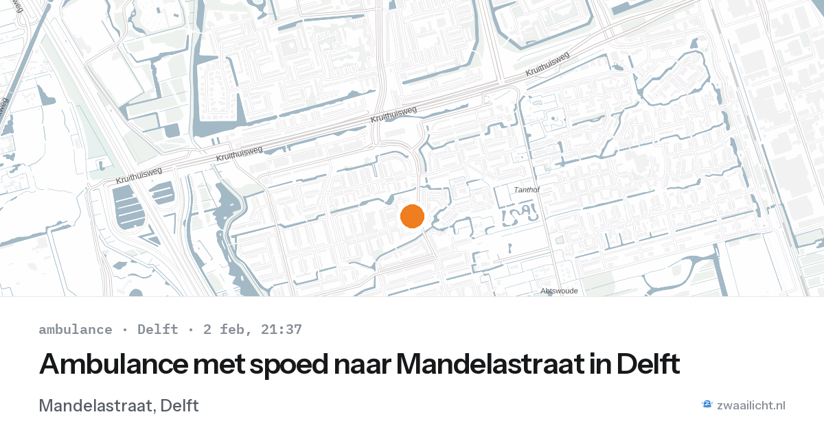 Ambulance met spoed naar Mandelastraat in Delft — 2 feb 2026