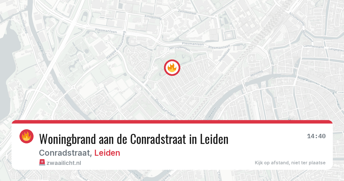 Woningbrand aan de Conradstraat in Leiden — 29 jun 2026