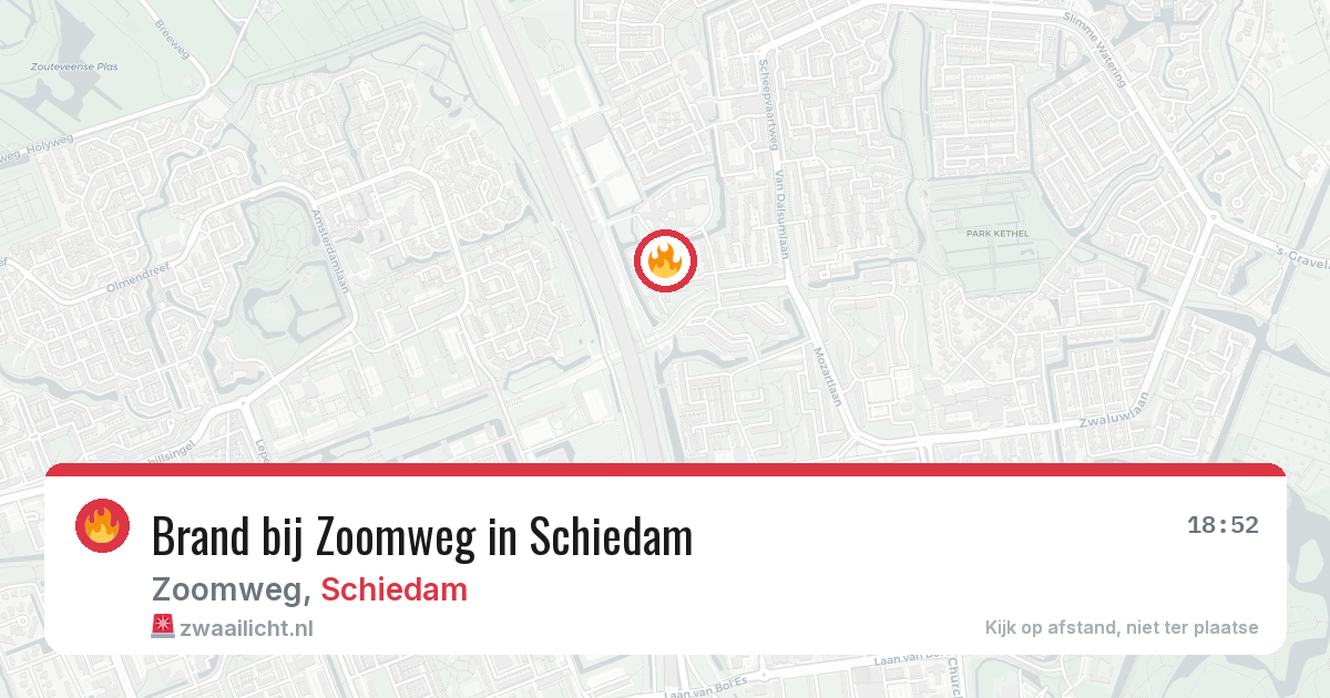 Brand bij Zoomweg in Schiedam — 6 jul 2026