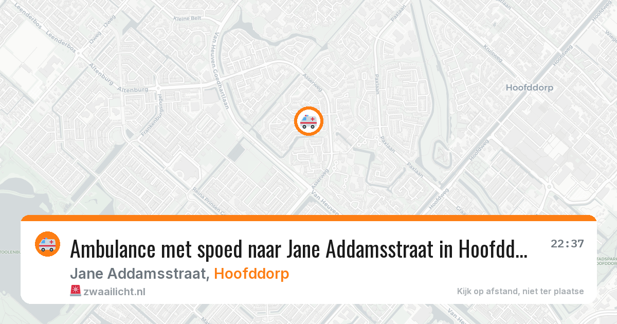 Ambulance met spoed naar Jane Addamsstraat in Hoofddorp — 12 aug 2026