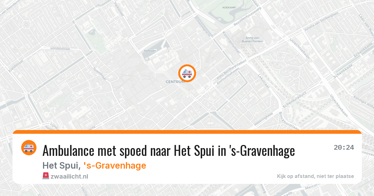 Ambulance met spoed naar Het Spui in 's-Gravenhage — 21 jun 2026