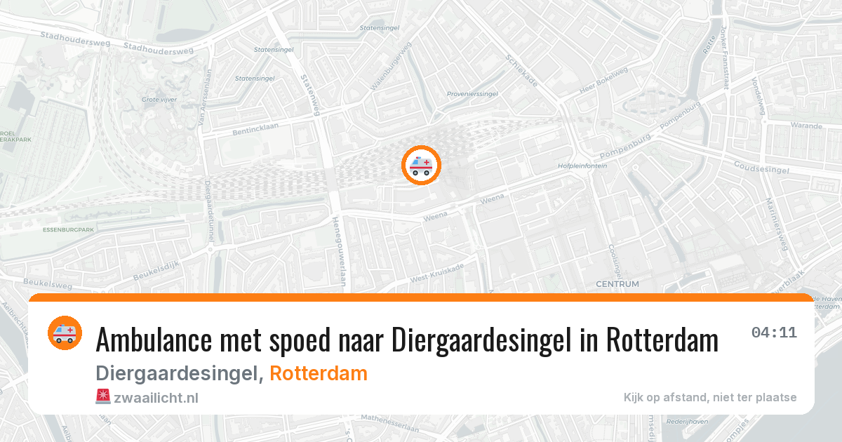 Ambulance met spoed naar Diergaardesingel in Rotterdam — 31 mei 2026