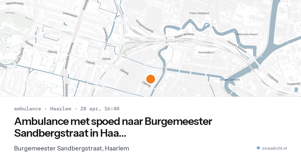 Ambulance met spoed naar Burgemeester Sandbergstraat in Haarlem — 28 apr 2026