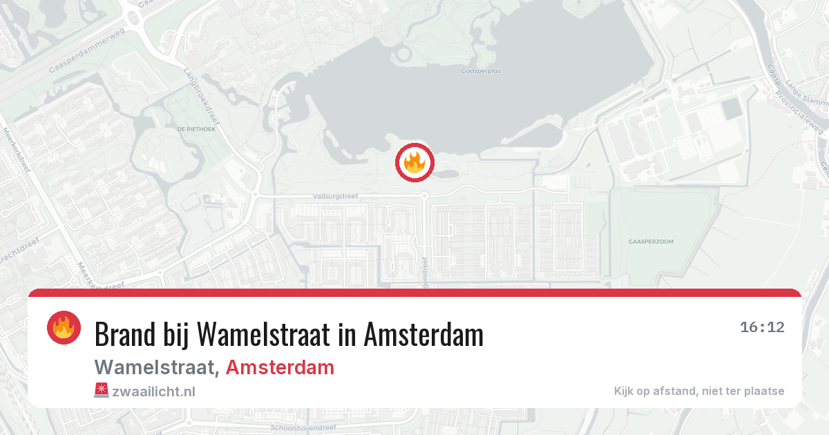 Brand bij Wamelstraat in Amsterdam — 13 aug 2026