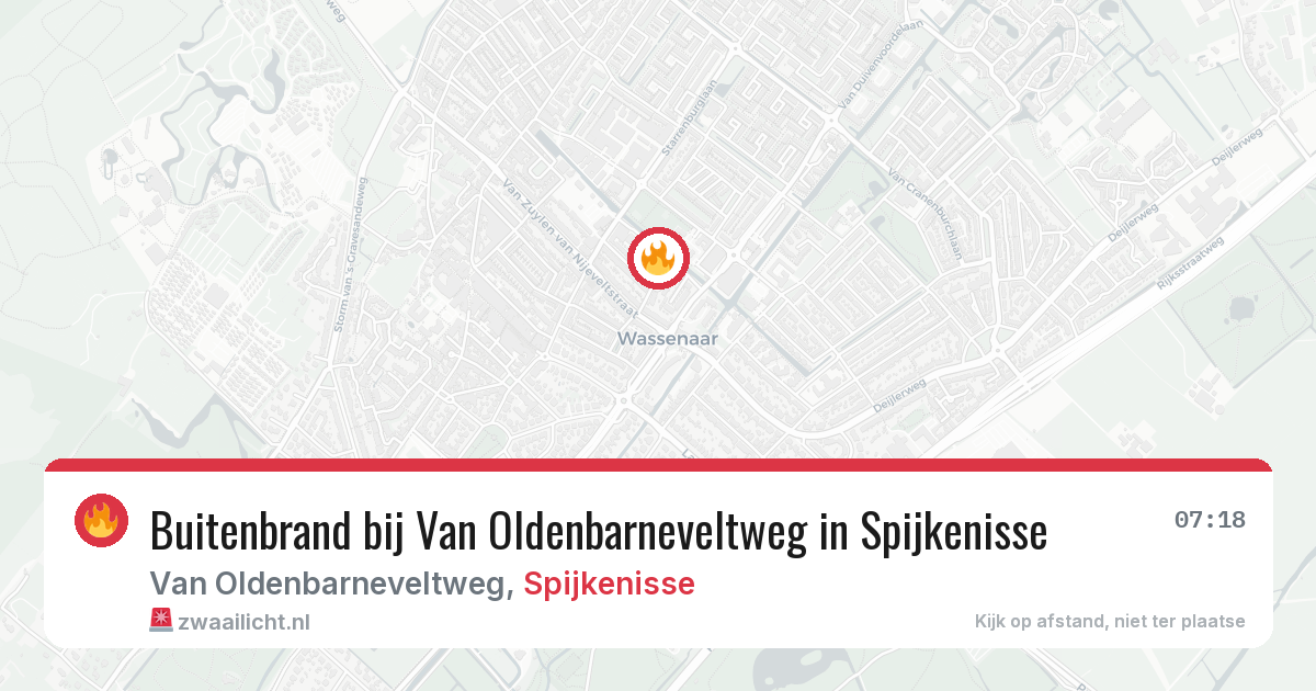 Buitenbrand bij Van Oldenbarneveltweg in Spijkenisse — 15 jul 2026