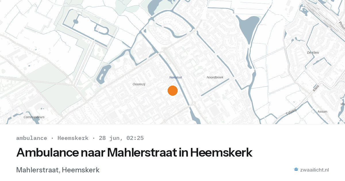 Ambulance naar Mahlerstraat in Heemskerk — 28 jun 2026