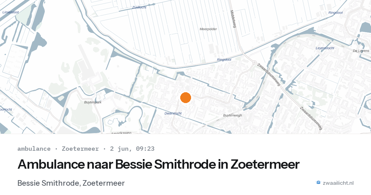 Ambulance naar Bessie Smithrode in Zoetermeer — 2 jun 2026