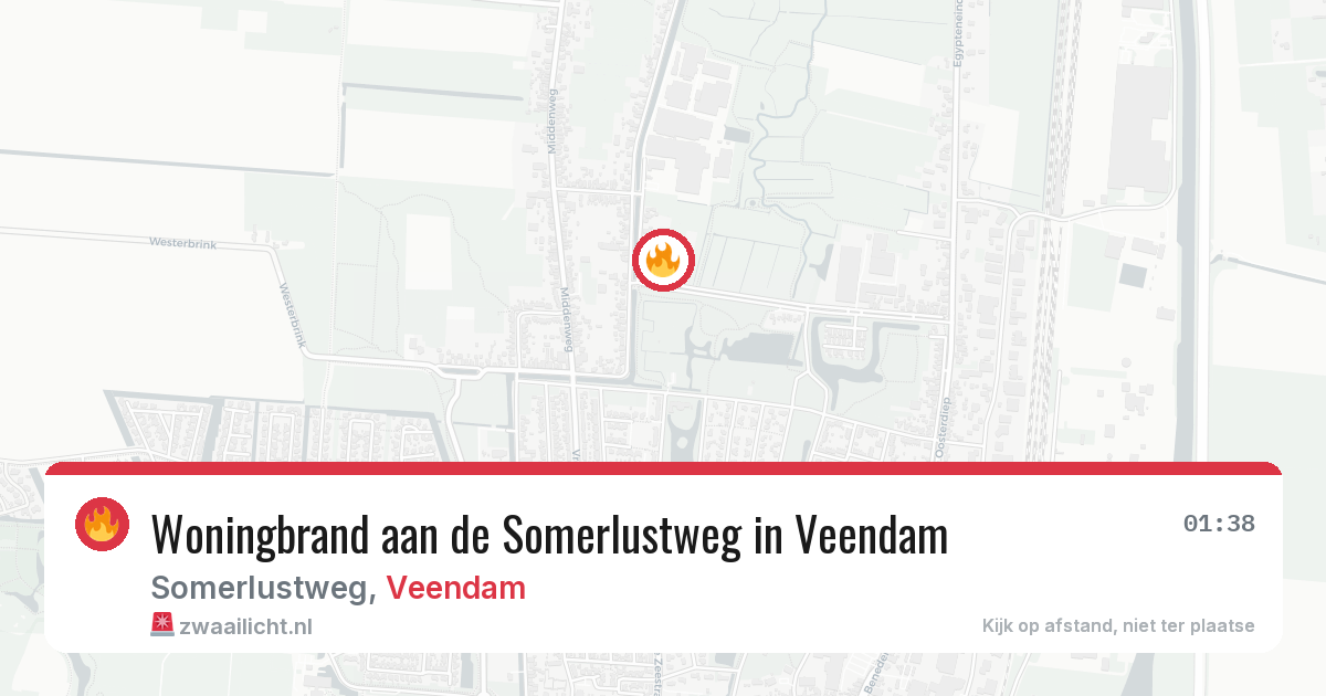 Woningbrand aan de Somerlustweg in Veendam — 5 jul 2026