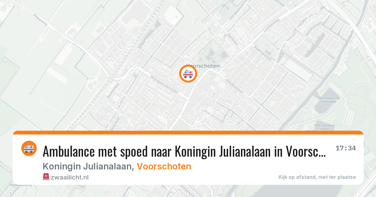 Ambulance met spoed naar Koningin Julianalaan in Voorschoten — 25 jun 2026