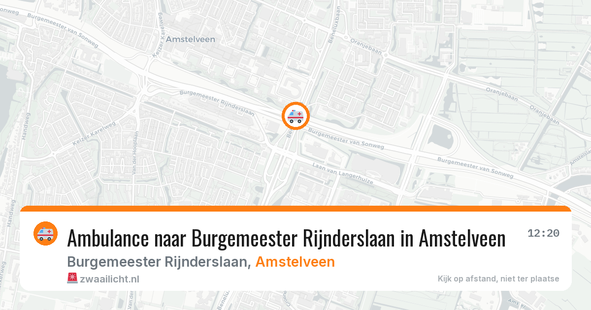 Ambulance naar Burgemeester Rijnderslaan in Amstelveen — 21 mrt 2026
