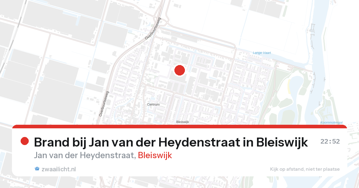 Brand bij Jan van der Heydenstraat in Bleiswijk — 27 aug 2026