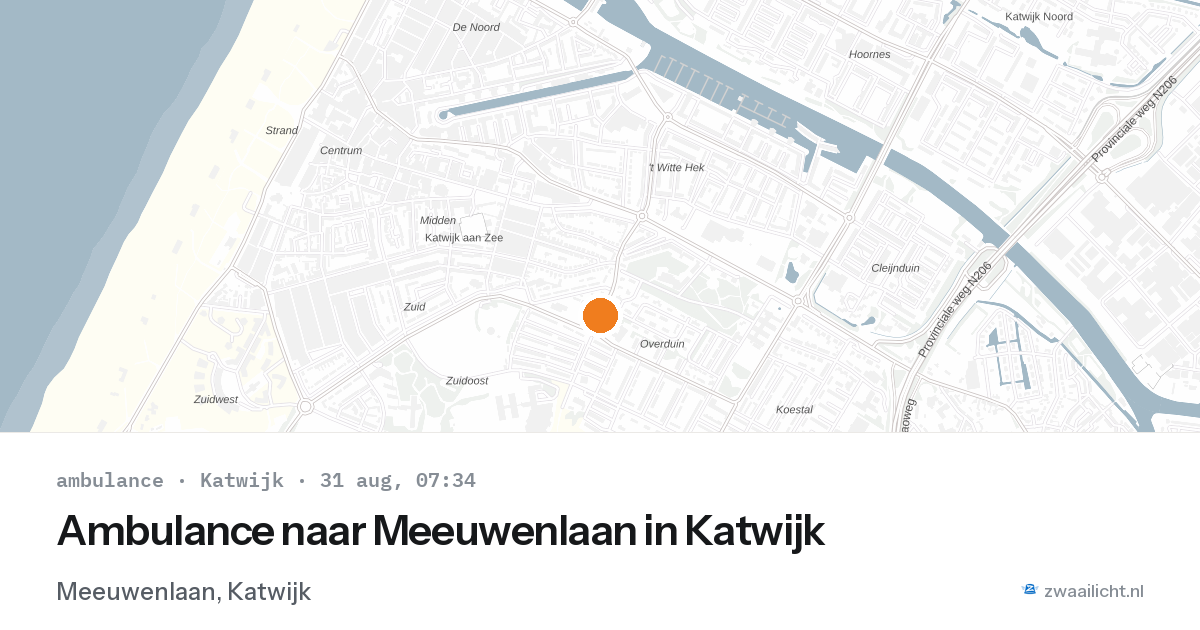 Ambulance naar Meeuwenlaan in Katwijk — 31 aug 2026