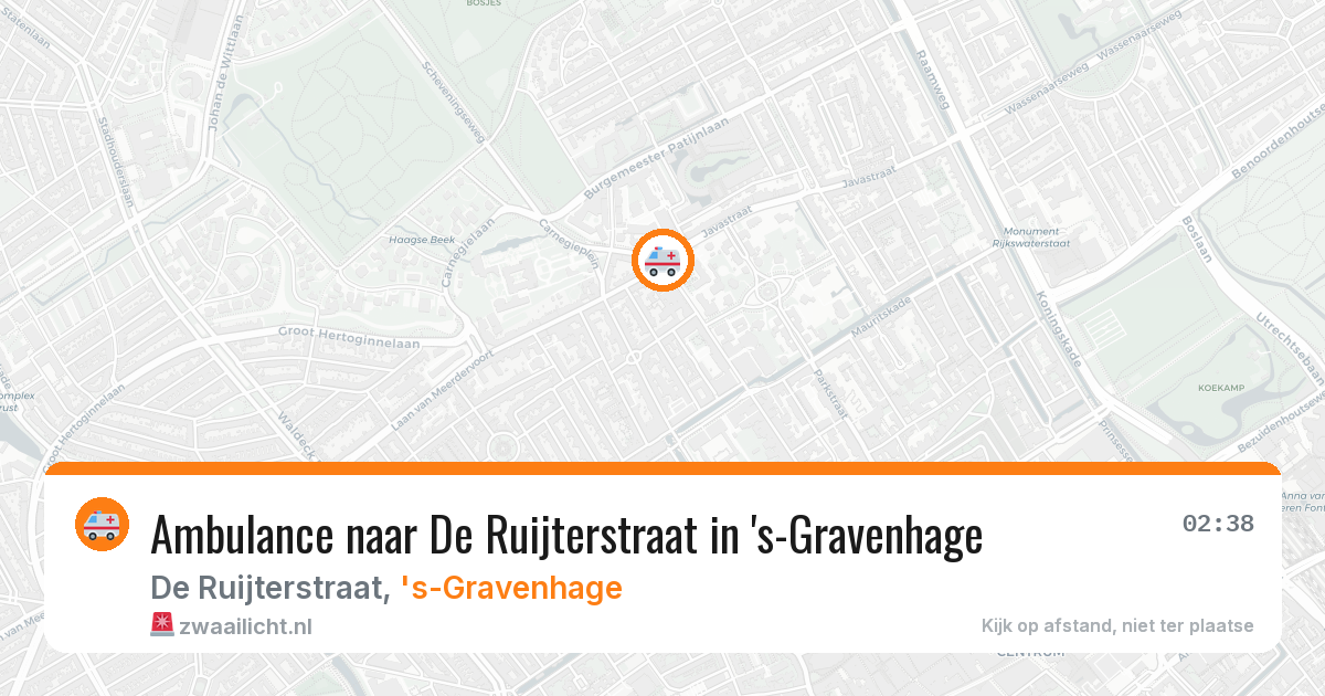 Ambulance naar De Ruijterstraat in 's-Gravenhage — 28 jun 2026