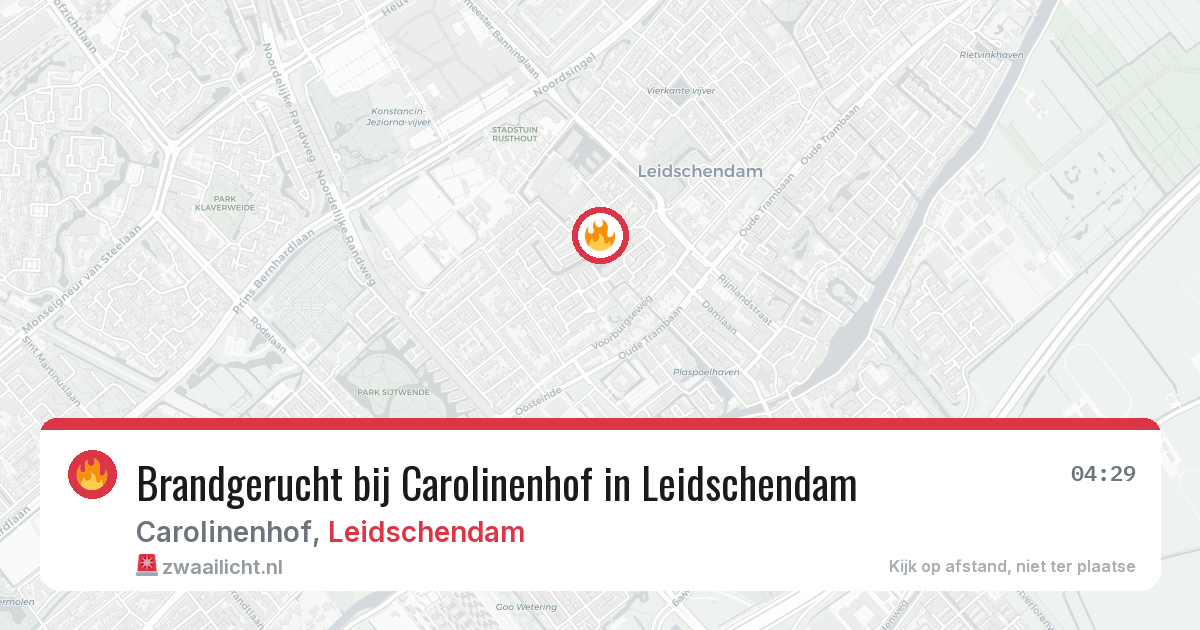 Brandgerucht bij Carolinenhof in Leidschendam — 20 jun 2026