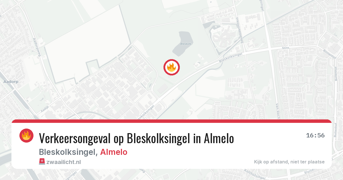 Verkeersongeval op Bleskolksingel in Almelo — 12 aug 2026