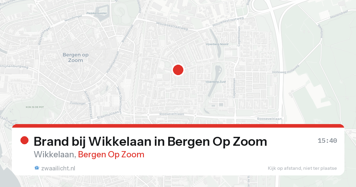 Brand bij Wikkelaan in Bergen Op Zoom — 15 aug 2026