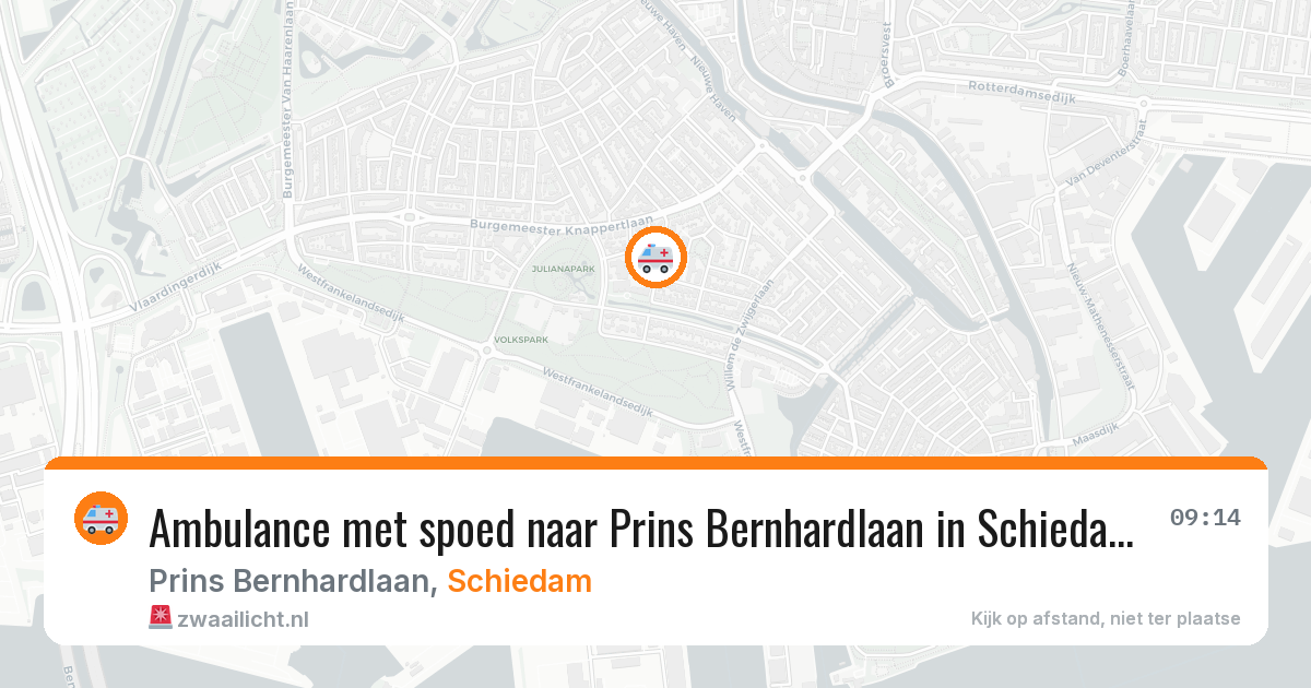 Ambulance met spoed naar Prins Bernhardlaan in Schiedam — 7 jul 2026