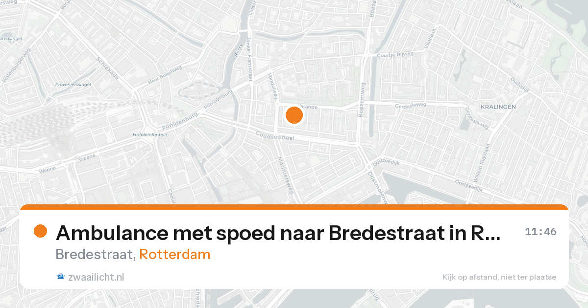 Ambulance met spoed naar Bredestraat in Rotterdam — 23 aug 2026