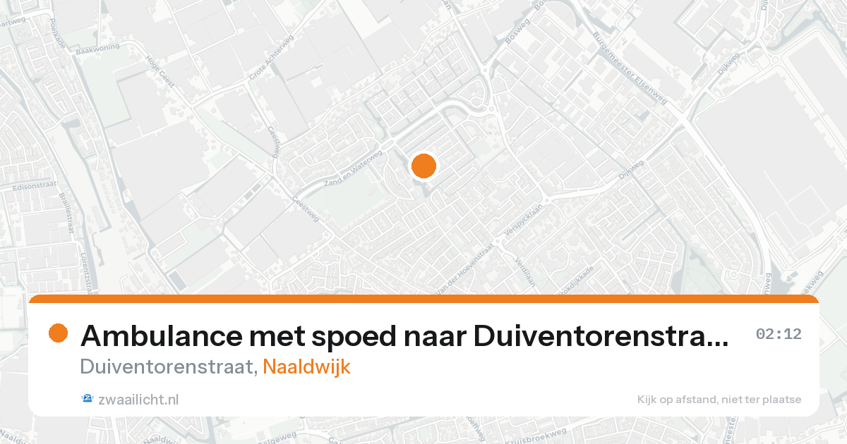 Ambulance met spoed naar Duiventorenstraat in Naaldwijk — 20 aug 2026