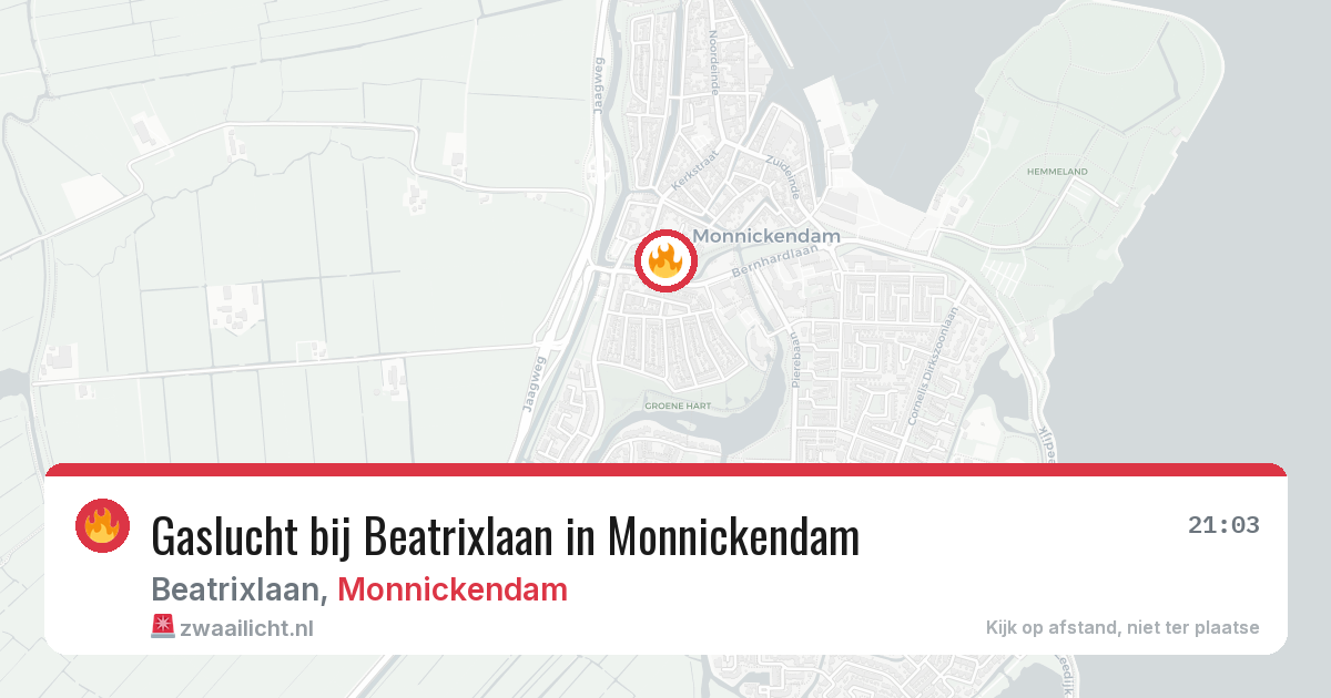 Gaslucht bij Beatrixlaan in Monnickendam — 20 apr 2026