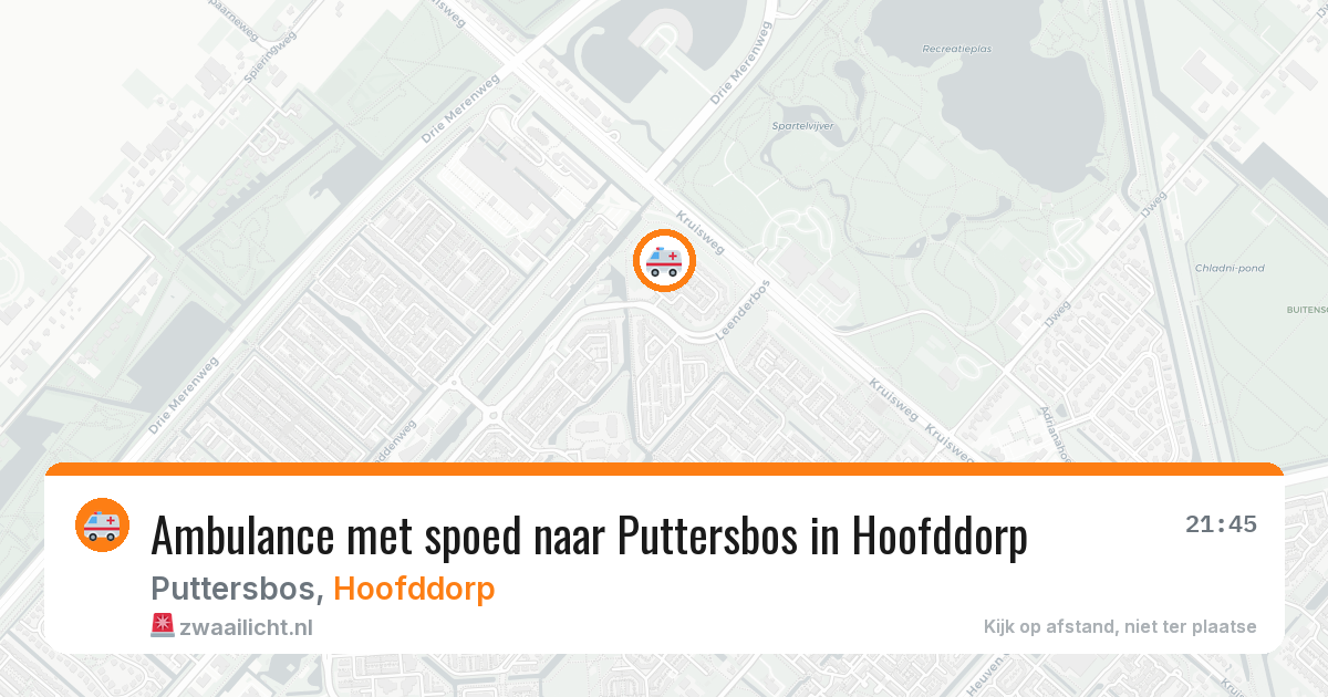Ambulance met spoed naar Puttersbos in Hoofddorp — 6 aug 2026