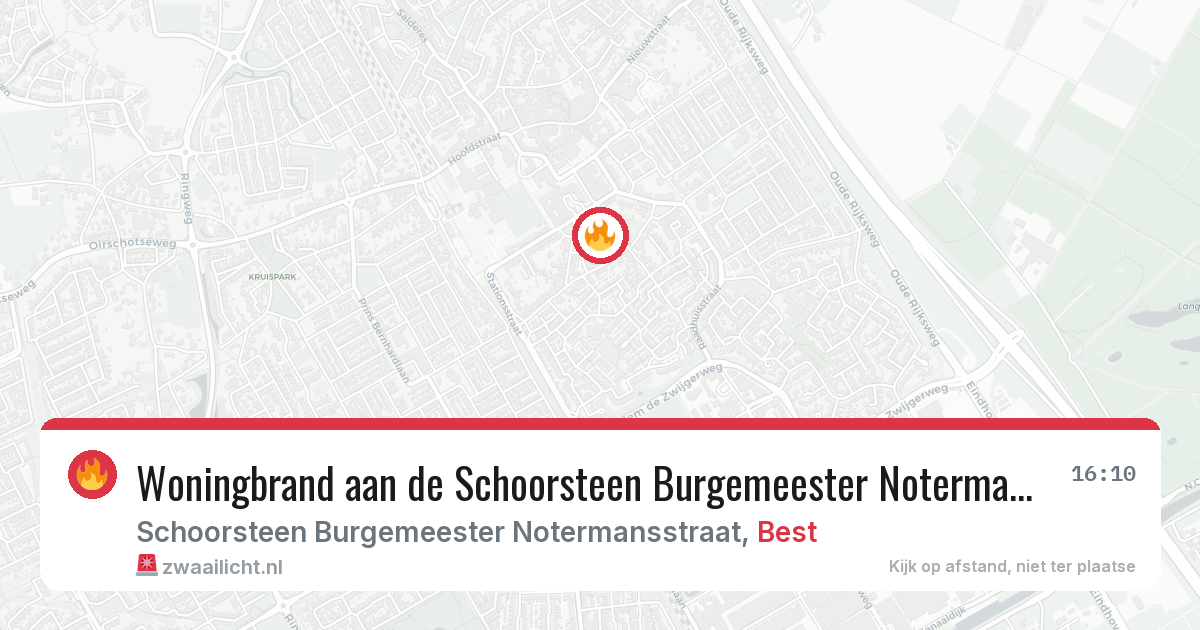 Woningbrand aan de Schoorsteen Burgemeester Notermansstraat in Best — 31 jan 2026
