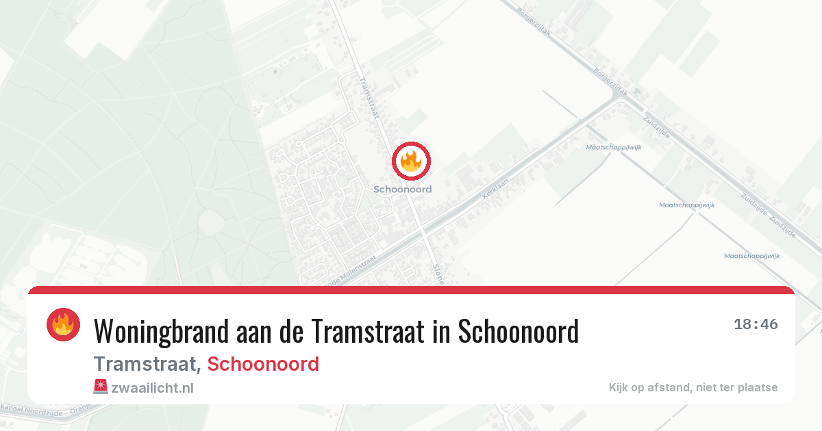 Woningbrand aan de Tramstraat in Schoonoord — 6 apr 2026