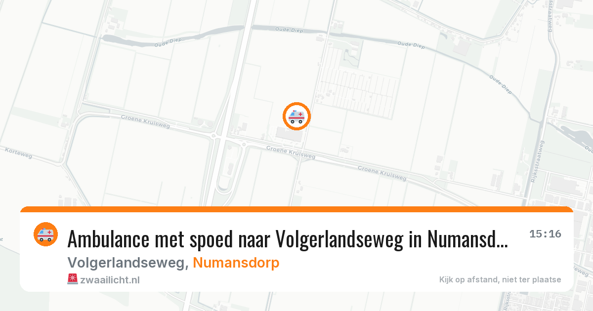 Ambulance met spoed naar Volgerlandseweg in Numansdorp — 11 apr 2026