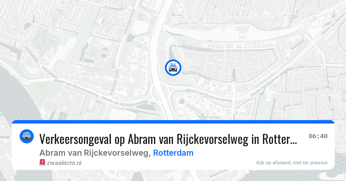 Verkeersongeval op Abram van Rijckevorselweg in Rotterdam — 1 jul 2026