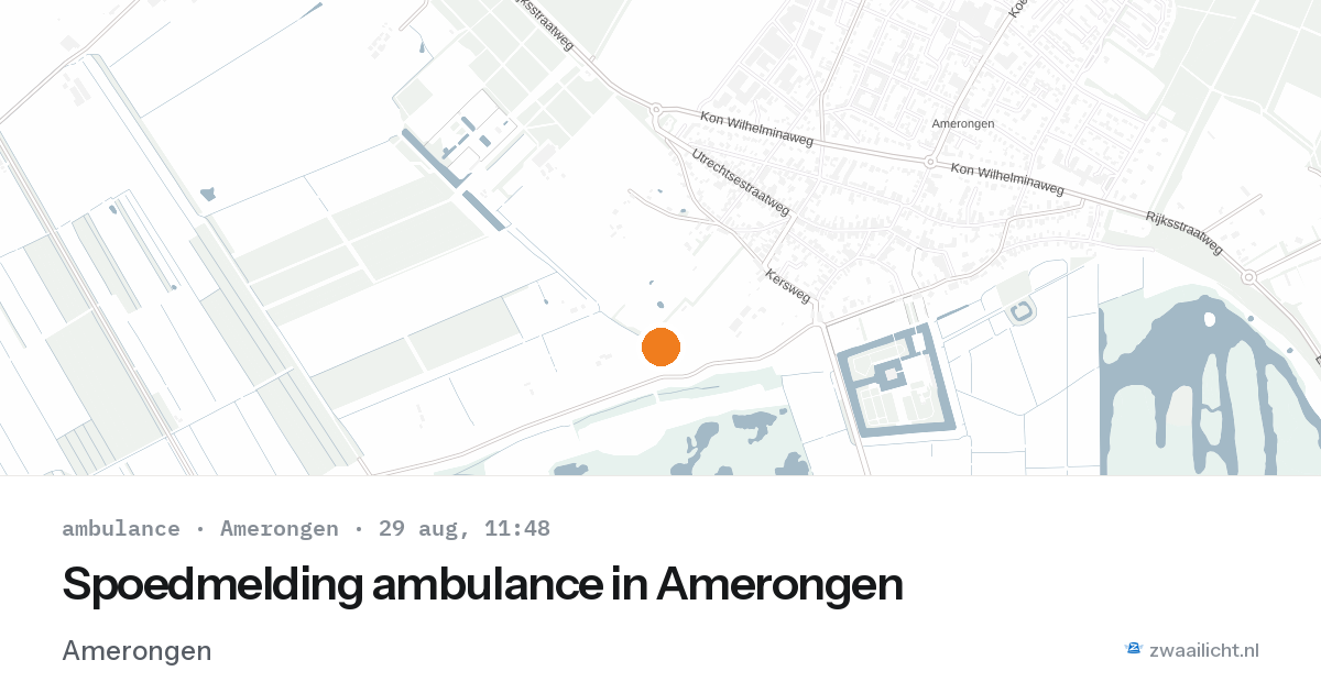 Spoedmelding ambulance in Amerongen — 29 aug 2026