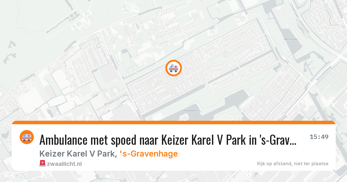 Ambulance met spoed naar Keizer Karel V Park in 's-Gravenhage — 12 aug 2026