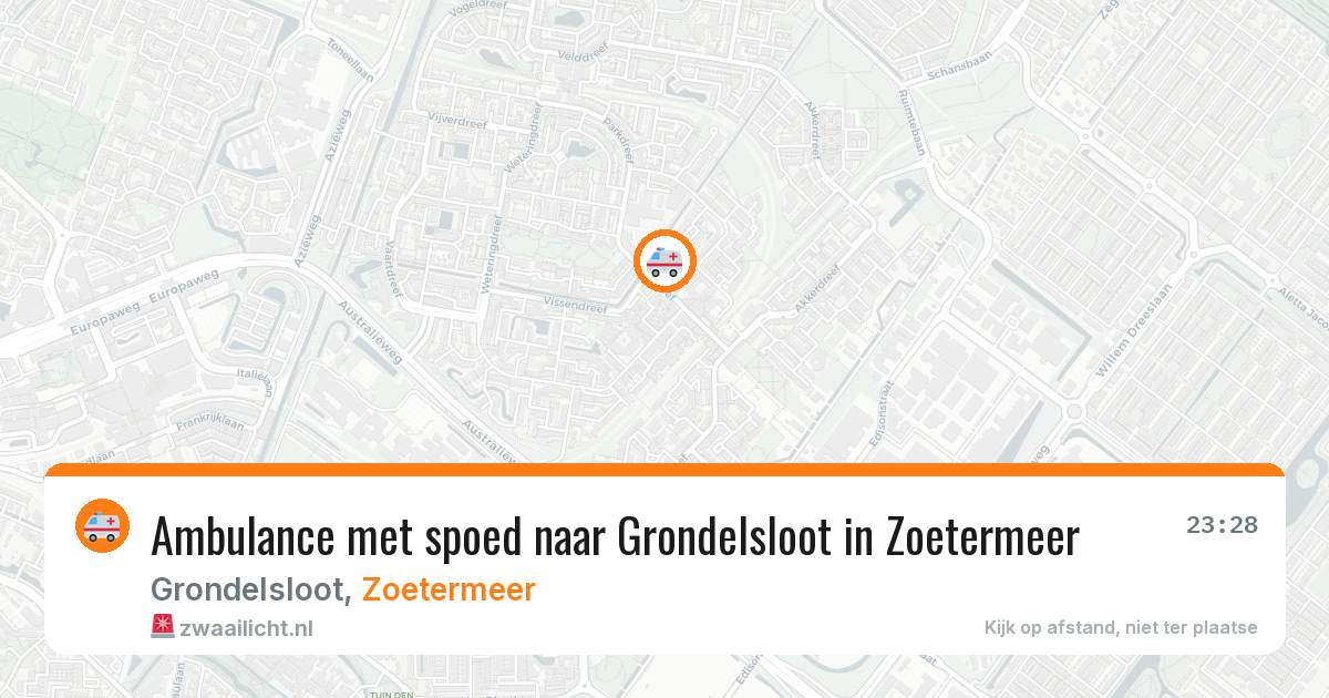 Ambulance met spoed naar Grondelsloot in Zoetermeer — 7 aug 2026