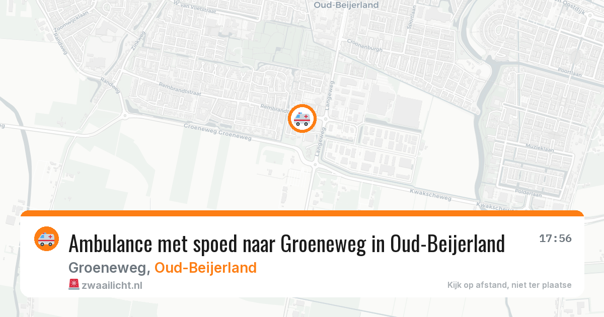 Ambulance met spoed naar Groeneweg in Oud-Beijerland — 26 jun 2026