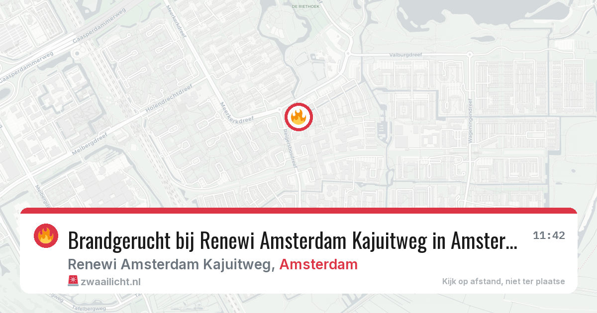 Brandgerucht bij Renewi Amsterdam Kajuitweg in Amsterdam — 8 feb 2026