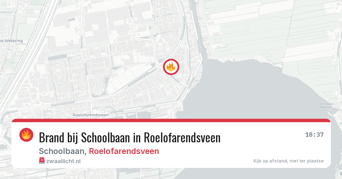 Brand bij Schoolbaan in Roelofarendsveen — 9 apr 2026