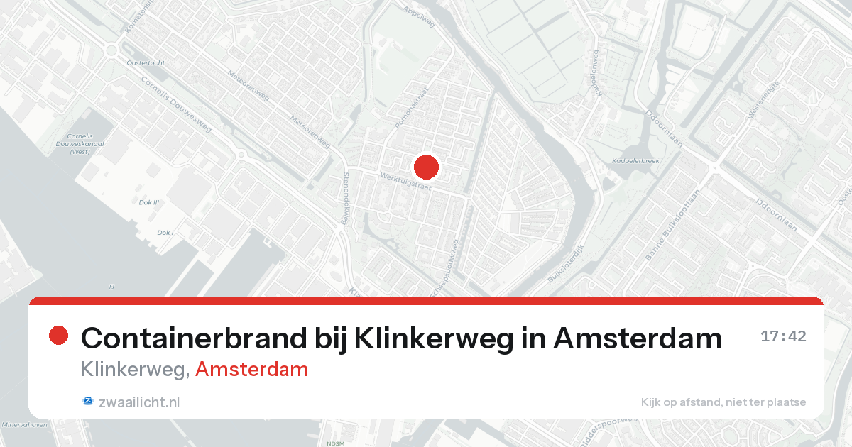 Containerbrand bij Klinkerweg in Amsterdam — 1 jun 2026