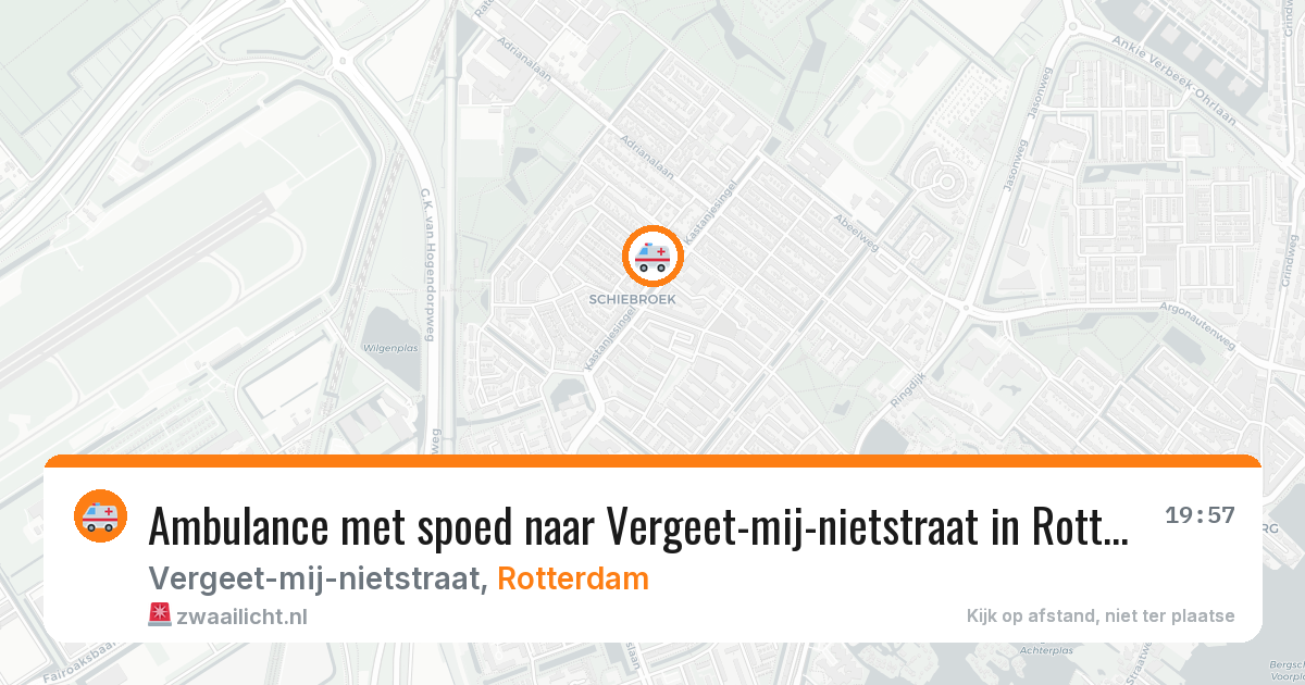 Ambulance met spoed naar Vergeet-mij-nietstraat in Rotterdam — 2 aug 2026