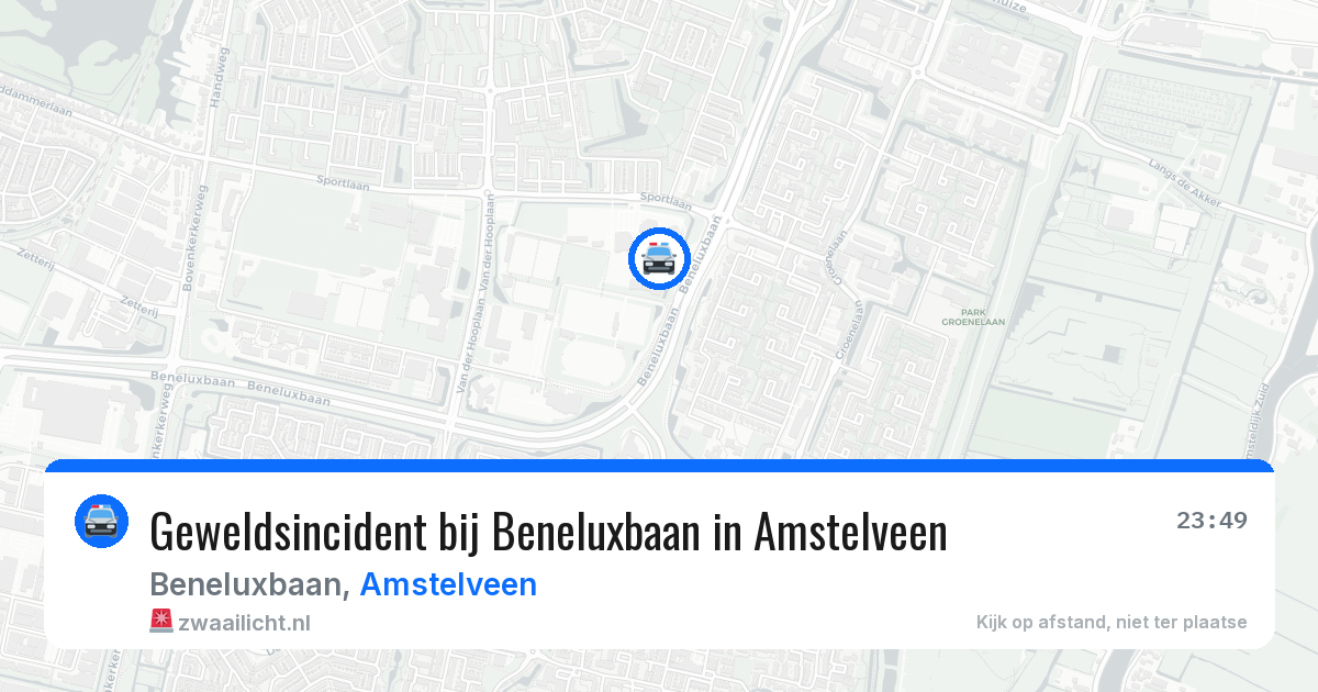 Geweldsincident bij Beneluxbaan in Amstelveen — 30 jul 2026