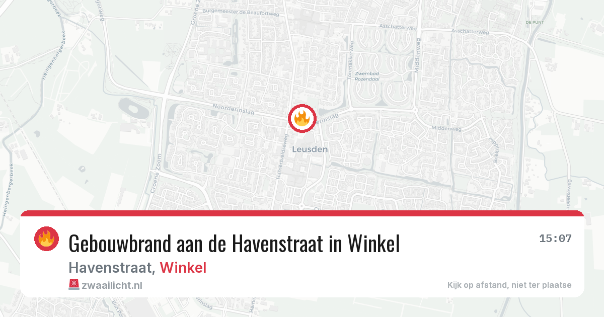 Gebouwbrand aan de Havenstraat in Winkel — 30 jan 2026