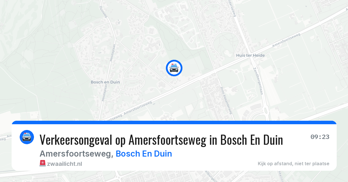 Verkeersongeval op Amersfoortseweg in Bosch En Duin — 11 mei 2026