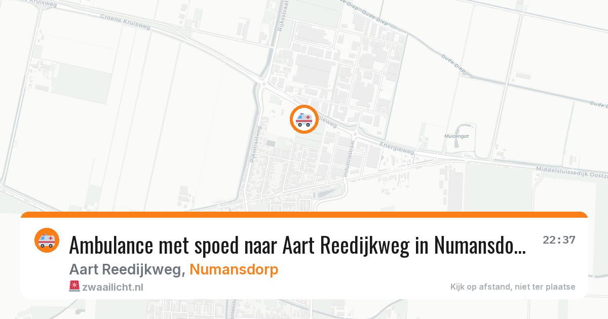 Ambulance met spoed naar Aart Reedijkweg in Numansdorp — 3 mei 2026