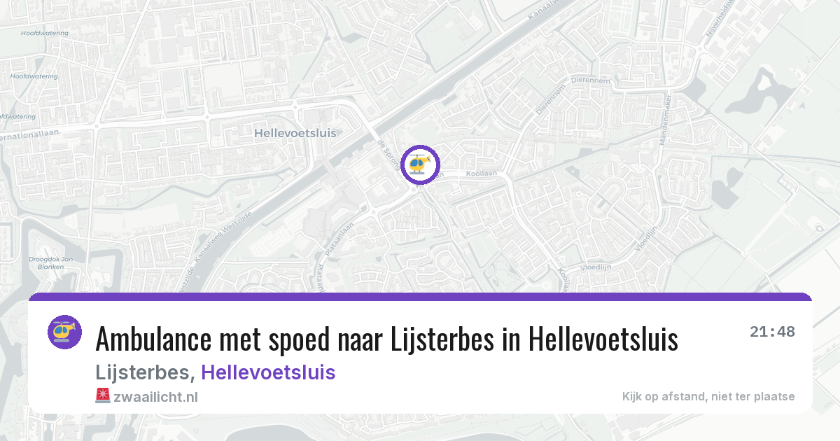 Ambulance met spoed naar Lijsterbes in Hellevoetsluis — 29 jun 2026