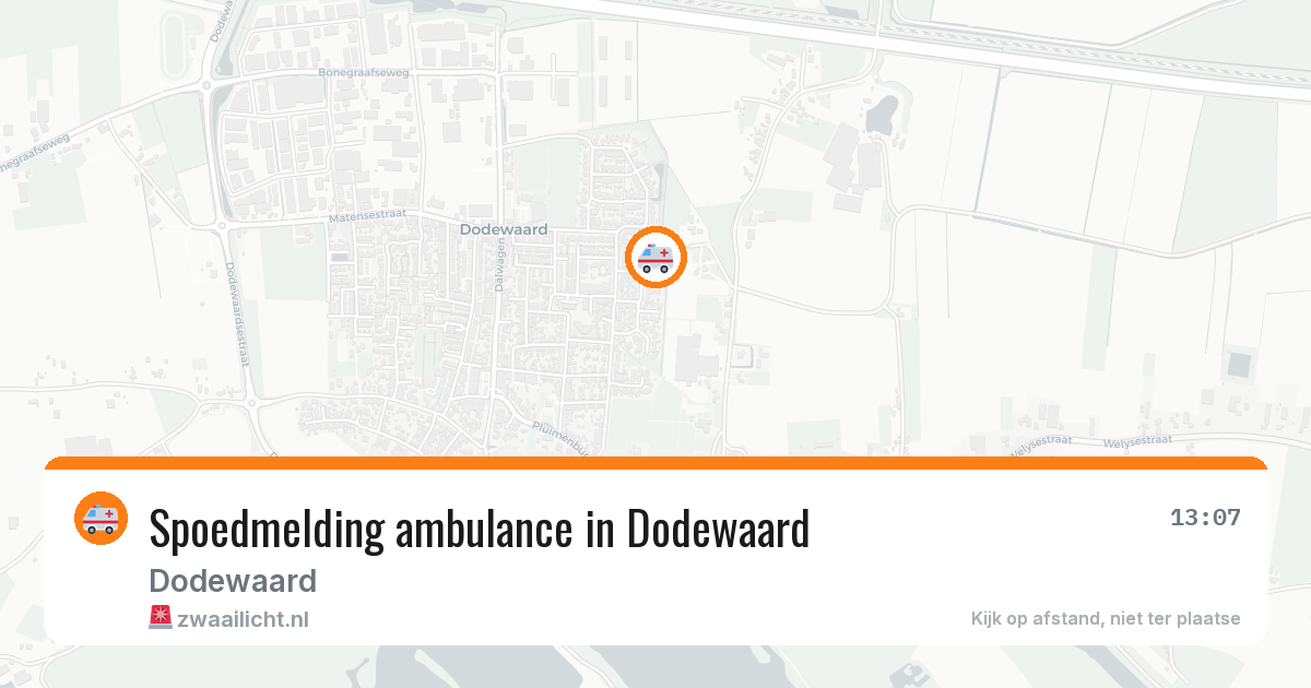 Spoedmelding ambulance in Dodewaard — 14 aug 2026