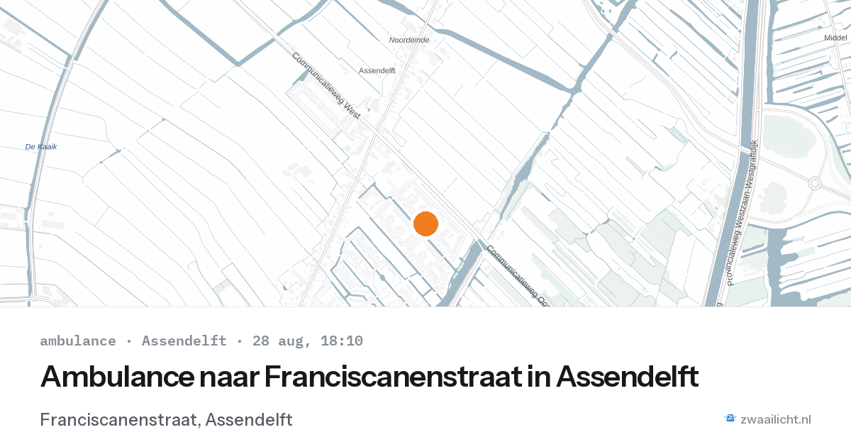 Ambulance naar Franciscanenstraat in Assendelft — 28 aug 2026