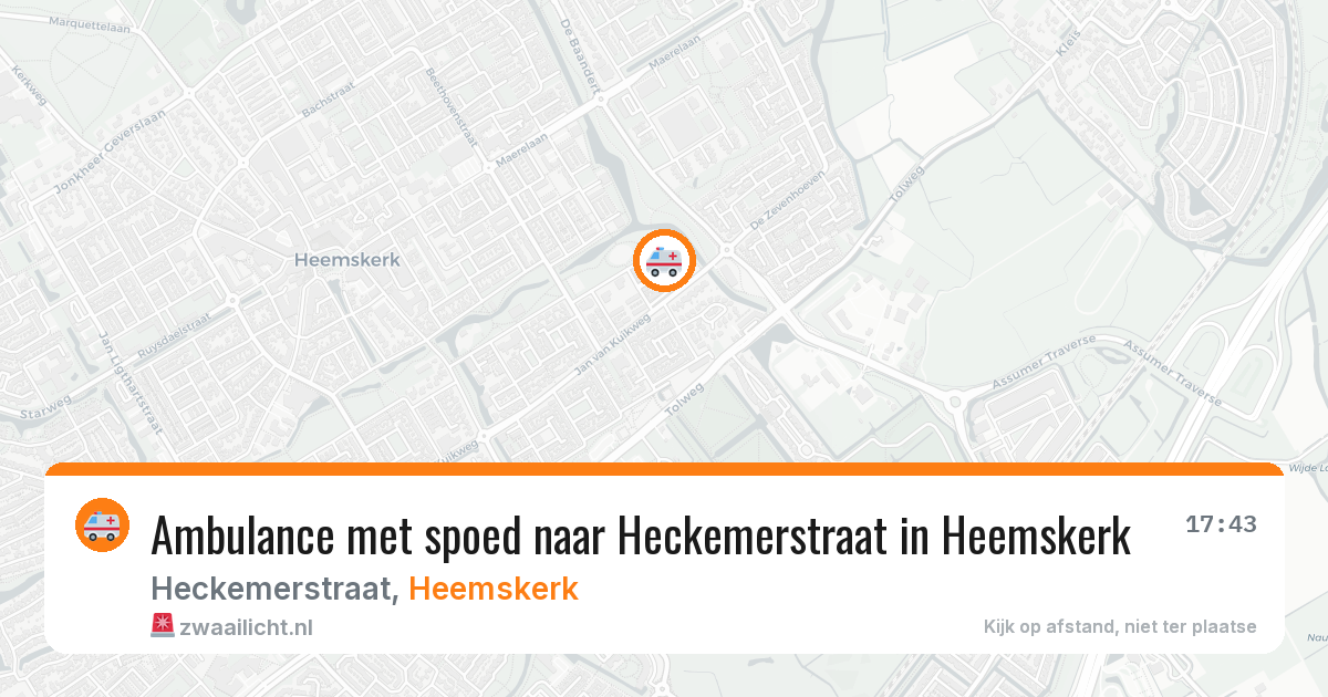 Ambulance met spoed naar Heckemerstraat in Heemskerk — 6 mei 2026