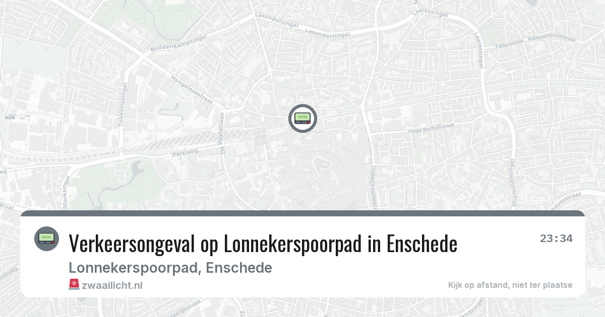 Verkeersongeval op Lonnekerspoorpad in Enschede — 21 jun 2026