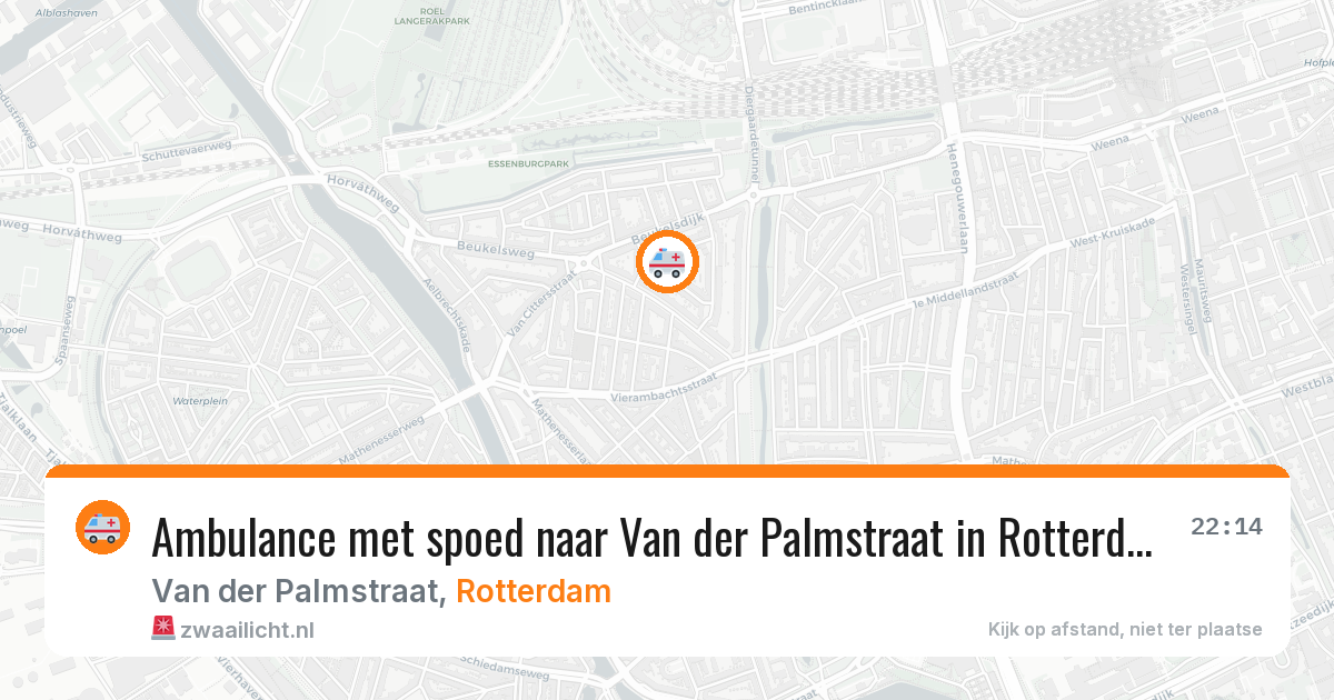Ambulance met spoed naar Van der Palmstraat in Rotterdam — 19 mei 2026