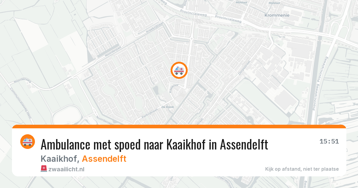 Ambulance met spoed naar Kaaikhof in Assendelft — 29 jun 2026