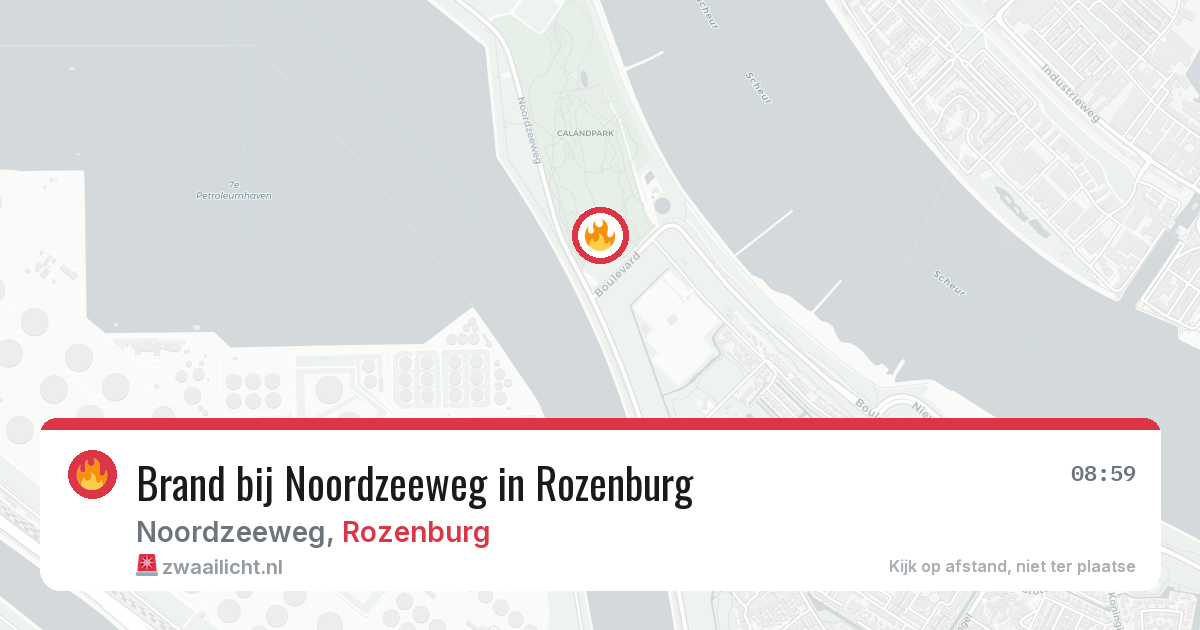 Brand bij Noordzeeweg in Rozenburg — 18 mei 2026