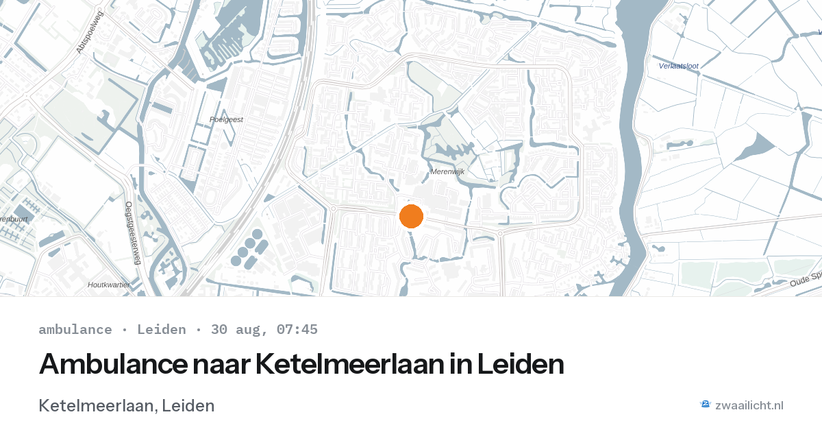 Ambulance naar Ketelmeerlaan in Leiden — 30 aug 2026